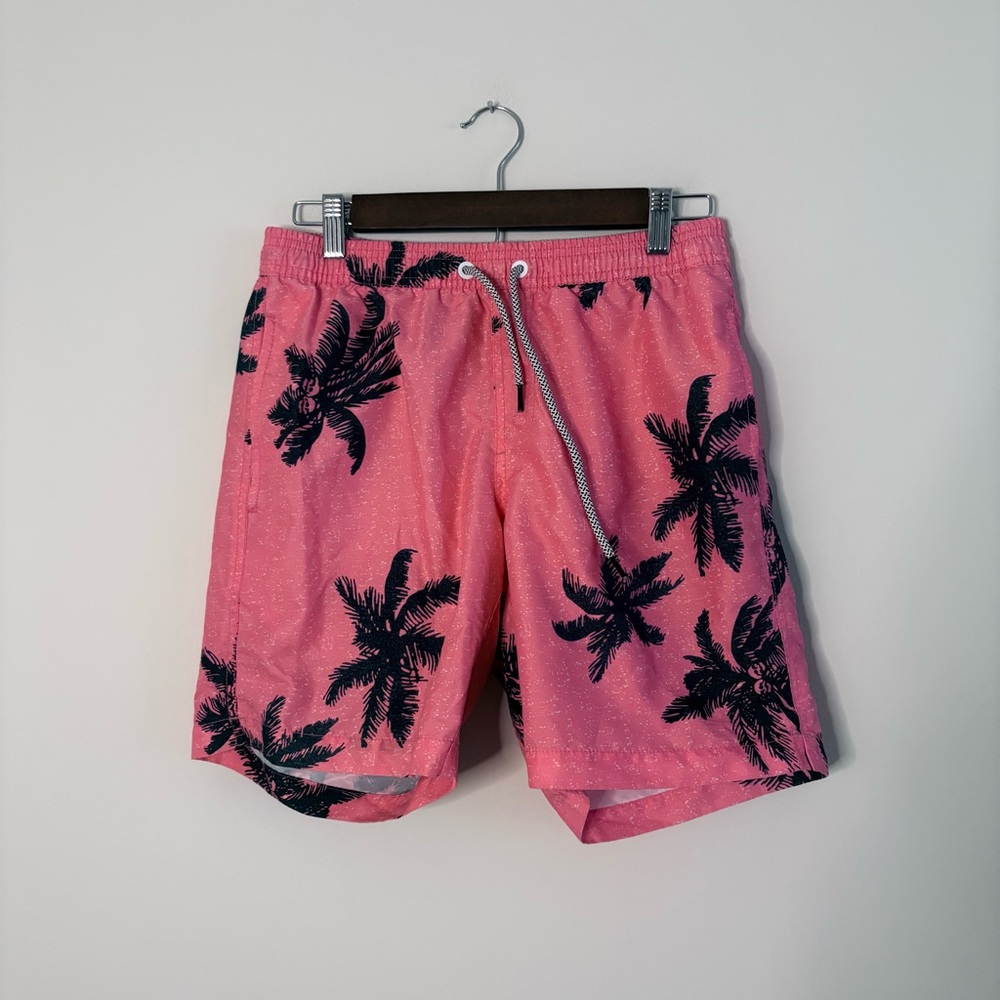Maagic Men’s Small Swim Trunks Swim Shorts Pink Palm Trees Tropical suit